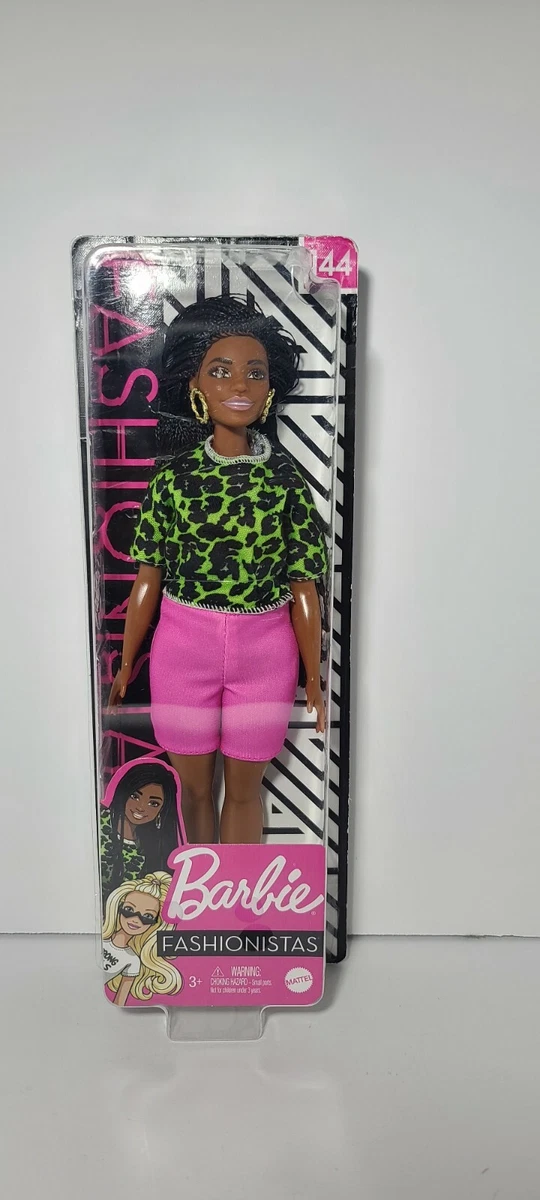 Barbie Fashionistas Doll 144 AA Curvy Long Braids PINK SHORTS VHTF