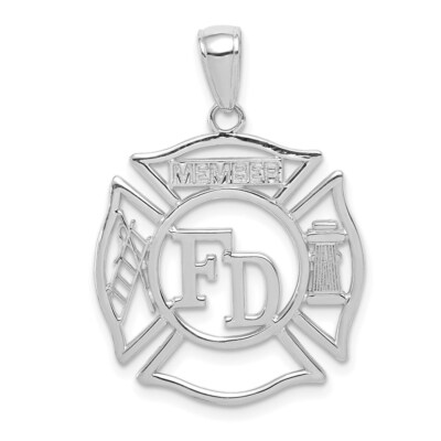 14k Weißgold FD MITGLIED im Schild Anhänger 1,42 g, L-30 mm, B-20,5 mm