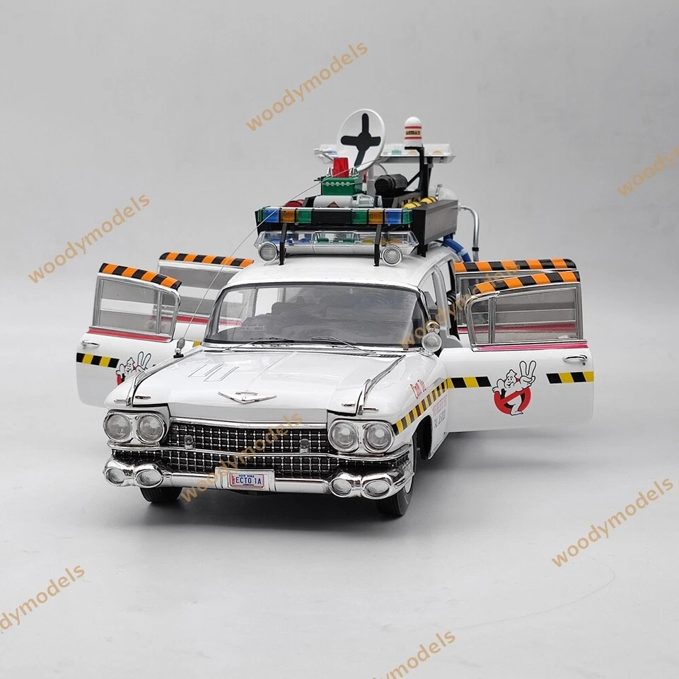 1:18 HOT WHEELS Elite Cadillac Ghostbusters II ECTO 1A X5470 Diecast Model CarUS - Image 4 of 4