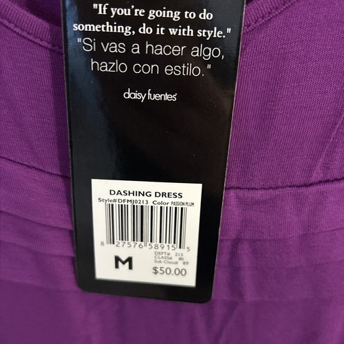 NWT Daisy Fuentes Purple Sleeveless Midi Dashing Dress Size Med Retail $50! - Picture 4 of 8