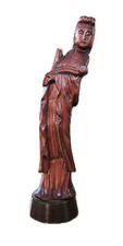 Chinesisch Shanghai Frauen Skulptur HOLZ 5,5cm x 20cm Sammler Handarbeit 2. Hand