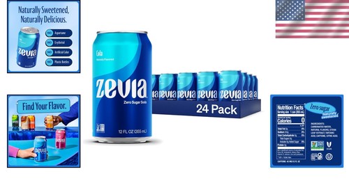 Zero Sugar Cola 24-Pack: Naturally Sweetened, Guilt-Free Flavor in 12 oz Cans - Picture 2 of 8