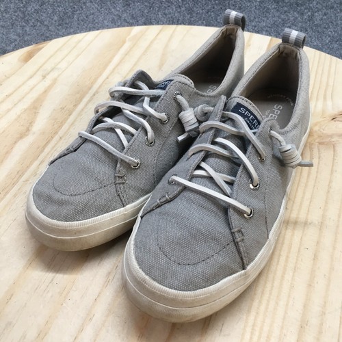 Sperry Shoes Womens 8 M Crest Vibe Low Top Lace Up Sneakers STS99042 Gray Canvas - Picture 3 of 15