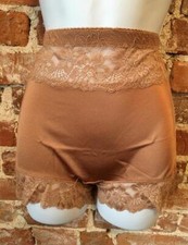 Rhonda Shear Dark Nude Lace Trim Pinup Panty Retro Panties New