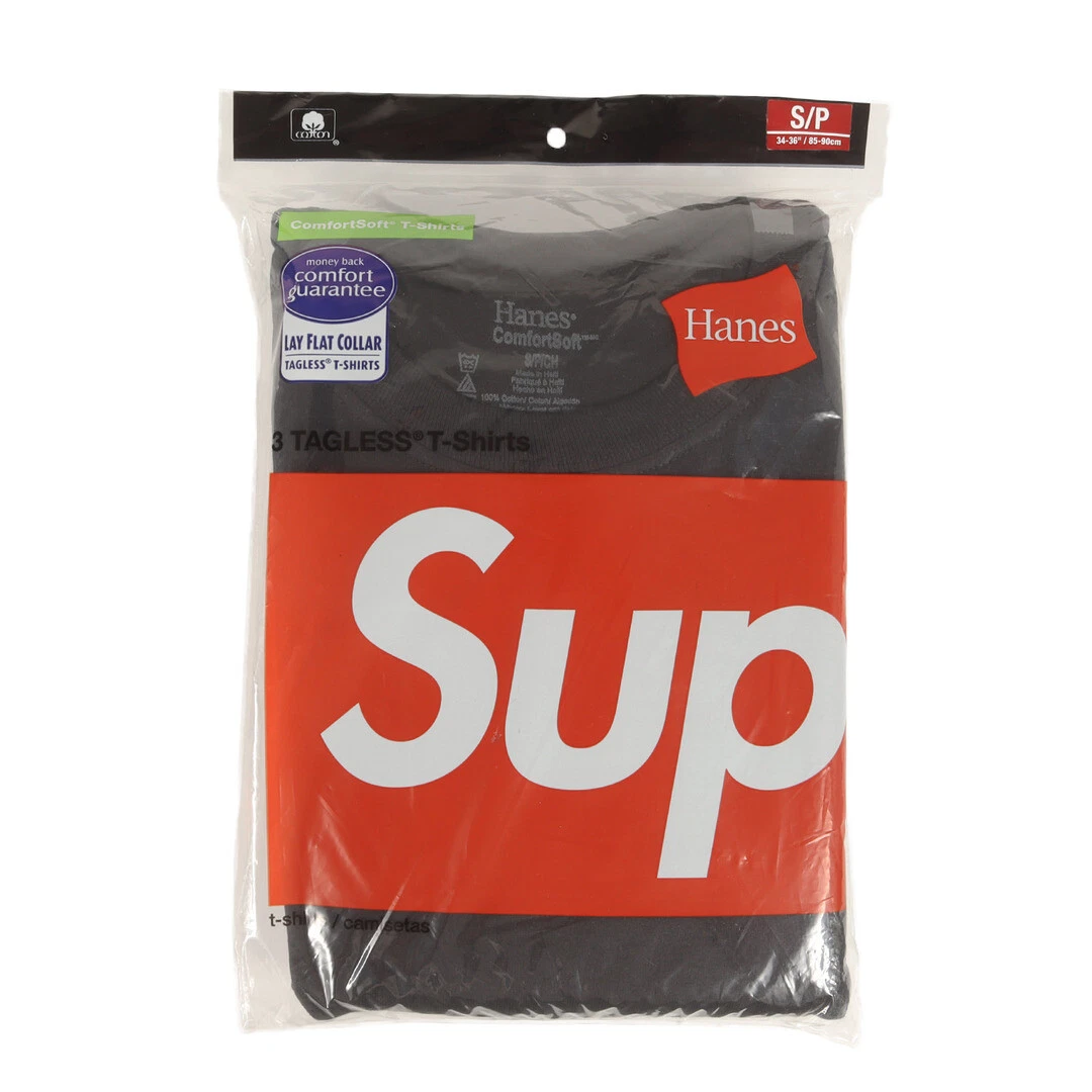 T shirt Supreme Taille : S Hanes Petite Boîte Logo Col Rond Lot de 3 T shirts Occasion BEEG 0