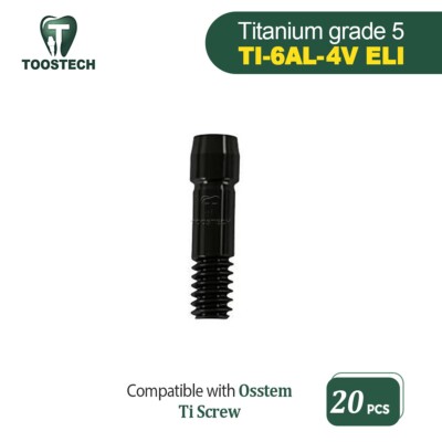 20pcs Ti screw with black coating titanium abutment screw fits Hiossen Osstem TS