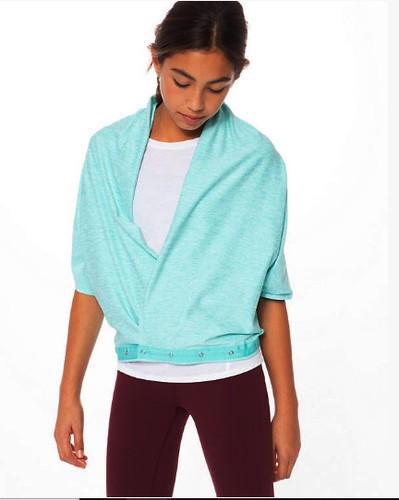 IVIVVA Lululemon Village Chill Scarf Teal Blue Green Heather OS NWT NEW - Picture 5 of 10
