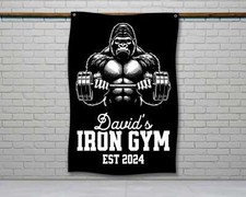 Custom Gym Flag - Personalized Fitness Wall Art Home Gym Decor