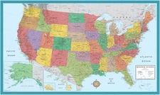 48X78 Huge United States, USA Classic Elite Wall Map Laminated