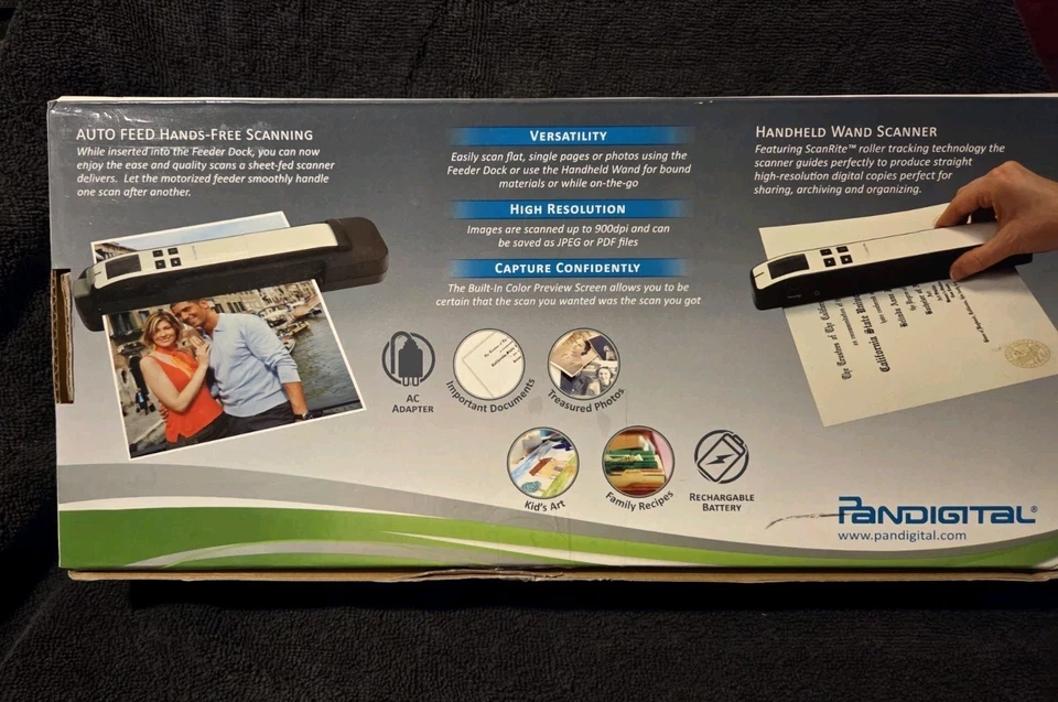 Pandigital Handheld Wand Scanner w/ Feeder Dock Red, PANSCN10RD New Open Box - Image 3 of 4