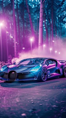 Purple Bugatti Divo Super Car Poster A4/A3 Choose size Semi-Gloss poster only