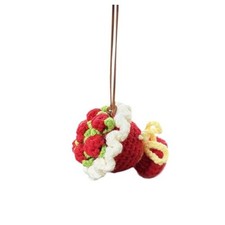 Handmade Flower Car Rear View Mirror Accessory, Crochet Rose Car Mirror Red