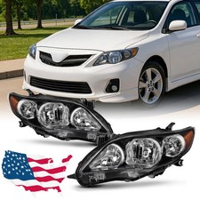 Fit 2011 2012 2013 Toyota Corolla Headlights Replacement Headlamps Left+Right
