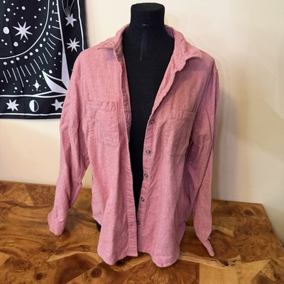 Coral Button Up L Shirt 60% Cotton Long Sleeve Length 27  Universal Threads
