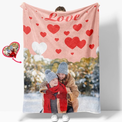 Custom Love Couple Blanket Personalised Valentine's Day Blanket - Picture 4 of 8