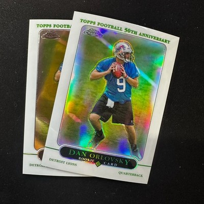 2005 Topps Chrome Dan Orlovsky Refractor #232 + Base Detroit Lions Rookie / ESPN