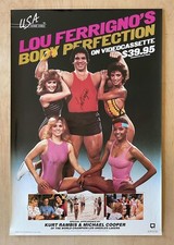 LOU FERRIGNO'S Body Perfection SIGNED Rolled 1985 VHS Video Store Promo Poster