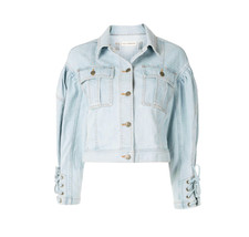 Ulla Johnson Atticus Jean Denim Jacket Womens P 0 Blue Cropped Button Down Coat