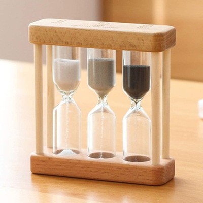 Creative 1/3/5 Minute Wooden Sand Glass Hourglass Timer Clock Home Decor Kitchen