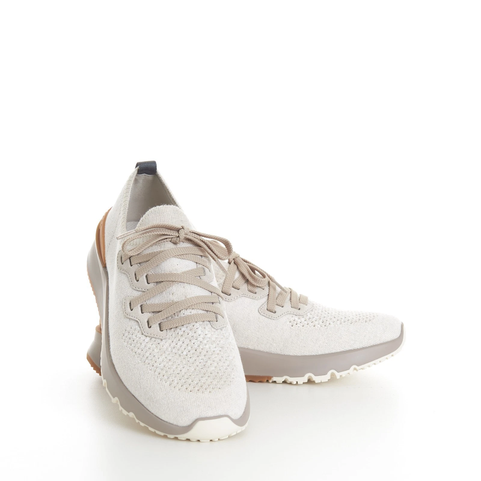 Brunello Cucinelli — BRUNELLO CUCINELLI 1150$ Knit Runners Sneakers - Low-top, Panama Cotton Chiné