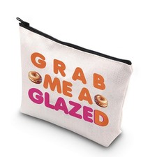 WCGXKO Donut Gift Donut Merchanidse Grab Me A Glazed Zipper Pouch Makeup Bag ...