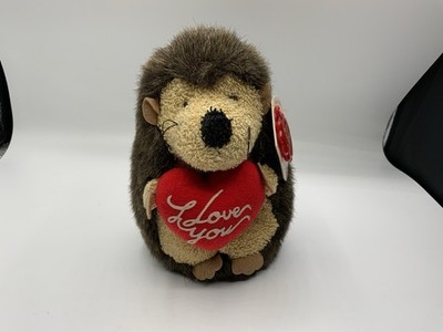 Vintage Keel Toys Simply Soft Igel Plüsch - ''I Love You'' Herz - Neu mit Etikett