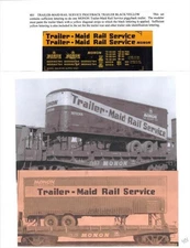 HO scale Decal Set 401 MONON RAILROAD ORIGINAL PIGGYBACK LETTERING black yellow