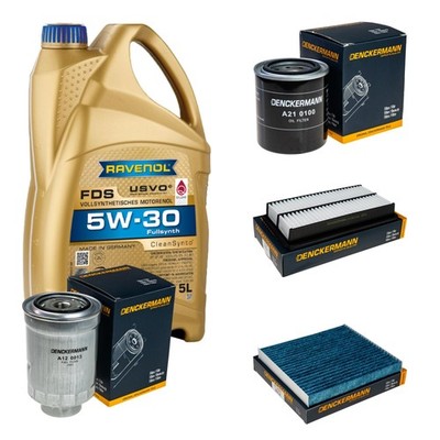 Inspektionspaket 5L RAVENOL FDS 5W-30 für Mazda 6 Station Wagon 2.0 Di
