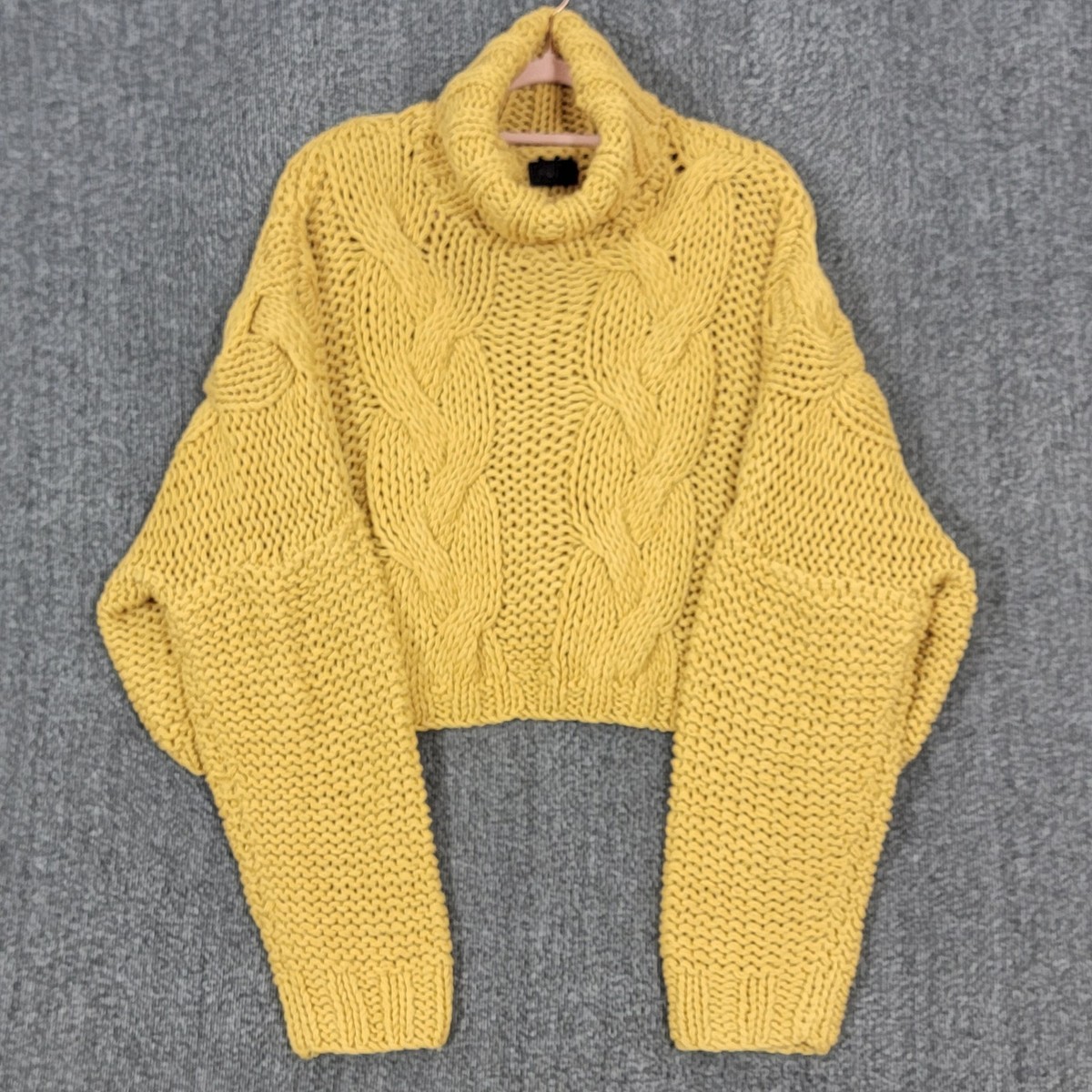 Yellow Turtleneck Yellow Cable Knit Sweater Womens Wholesale