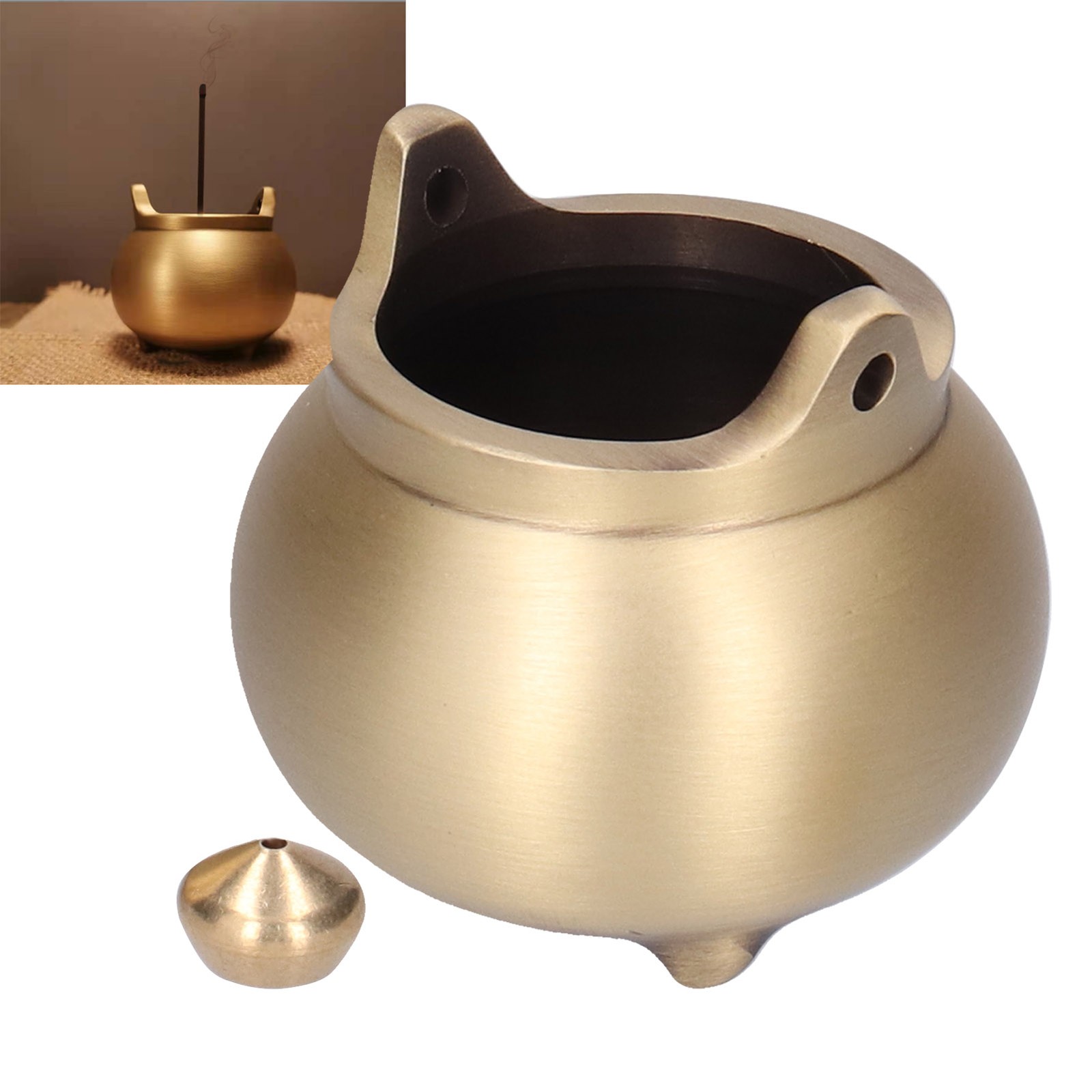 New Mini Incense Burner Copper 3 Legs Incense Stick Holder For Household Crafts