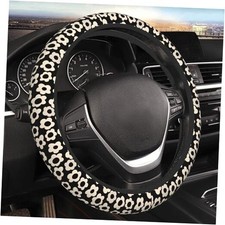Cute Steering Wheel Cover for Women, Universal 15 inch One Size White Flower