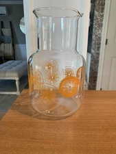 Vintage 1960's Pyrex Orange Juice Glass Pitcher, no lid