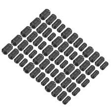 60Pcs 4Size Clip-on Ferrite Ring Core, Noise Filter Cable Clip EMI RFI Black