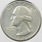 1945 Washington Quarter Dollar - High Mint Mark