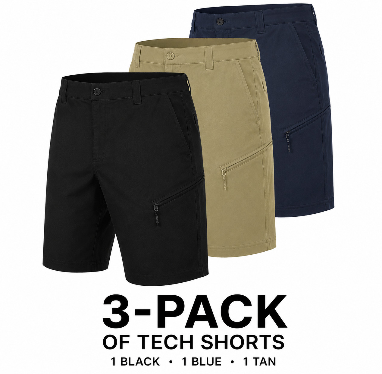 3-Pack Of Weatherproof Vintage Men's Short Regular Fit Active Stretch 36/38/40