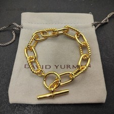NEW 18K Gold 12.5mmDavid Madison Link Chain Toggle Bracelet 8.2in 21cm