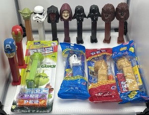 Lot of Pez Dispensers, Some sealed, Star Wars Marvel The Grinch
