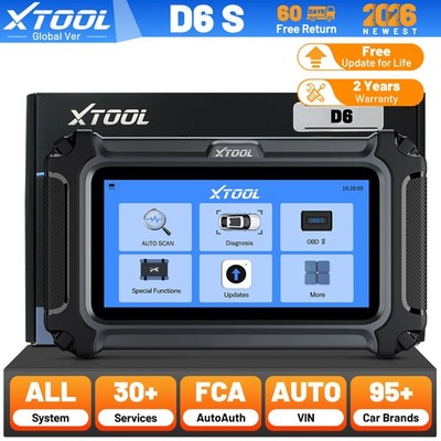 2026 XTOOL D6S Car OBD2 Scanner Auto Full System Diagnostic Tool 30+ Service FCA