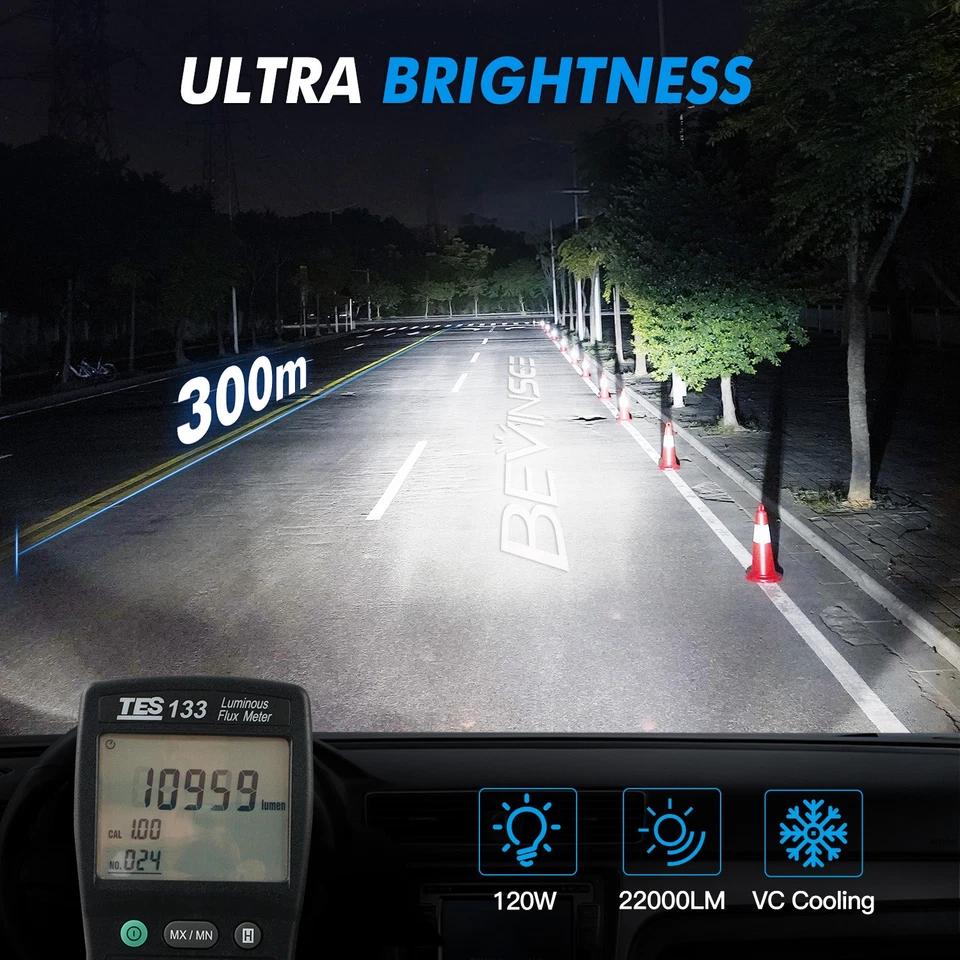 H4 9003 Bombillas LED 120W 6000K para Chevrolet Aveo 2004-2019 blanco brillante Foto 3 de 4