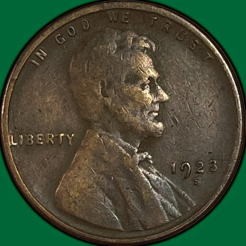 1923-S Lincoln Wheat Cent Fine F Coin #34326