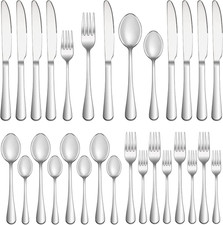 20 Piece Silverware Set Service for 4 Stainless Steel Flatware Mirror Polish