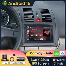 DAB+ 8Kern 6+128GB Android 15 Autoradio GPS Navi Carplay Für VW Volkswagen LUPO