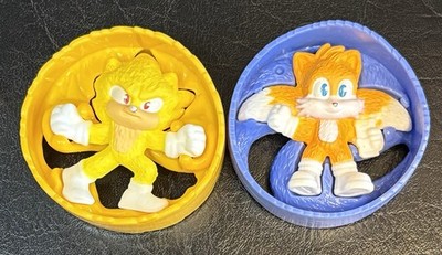 McDonald s Sonic The Hedgehog 3 Lot Of 2 Toys Super Sonic Tails & Knuckles