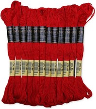 Pack of 12 Red Premium Embroidery Thread | 100% Egyptian Cotton Premium Skeins |