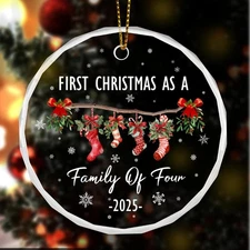 Family Christmas Ornaments 2025, Gifts for Our First Christmas as Family of Four