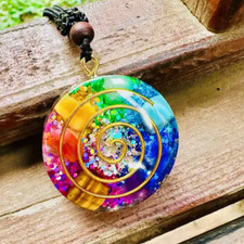 Orgonite Pendant Necklace 7 Chaka Reiki Healing Stone Energy Crystal Charms