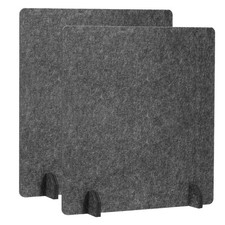 2Pcs Desk Dividers 24" x 24" with 4Pcs Support Feet, Dark Gray Style C