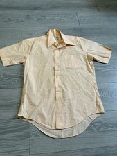 Vintage 80s Kmart Men's Size 15-15.5 Short Sleeve Button-Up Shirt Light Peach