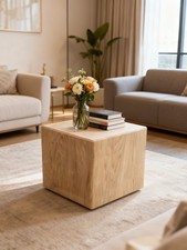 Couchtisch Tisch Hocker Holzwürfel Eichenholz Beistelltisch 