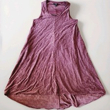 Simply Vera Vera Wang Dress Petite M Plum Textured High-Low Tank Swing Lined EUC